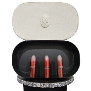 MAC gift set 3 Lipsticks MOCHA MEHR LADY DANGER mini glitter case NEW